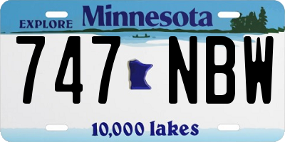 MN license plate 747NBW