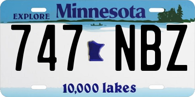 MN license plate 747NBZ