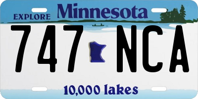 MN license plate 747NCA
