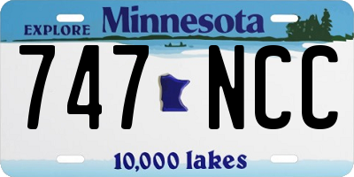 MN license plate 747NCC
