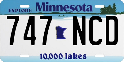 MN license plate 747NCD