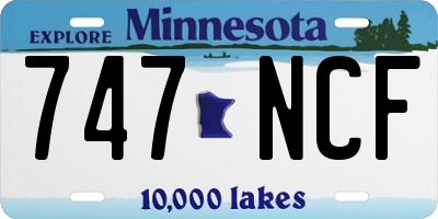 MN license plate 747NCF