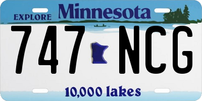 MN license plate 747NCG