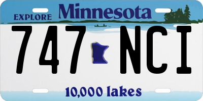MN license plate 747NCI