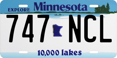 MN license plate 747NCL