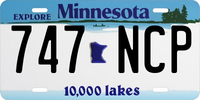 MN license plate 747NCP