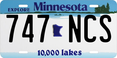 MN license plate 747NCS