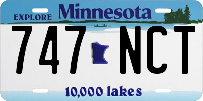 MN license plate 747NCT