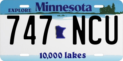 MN license plate 747NCU