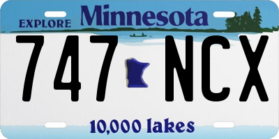 MN license plate 747NCX