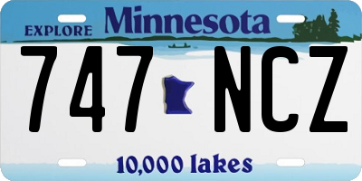 MN license plate 747NCZ