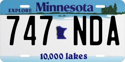 MN license plate 747NDA