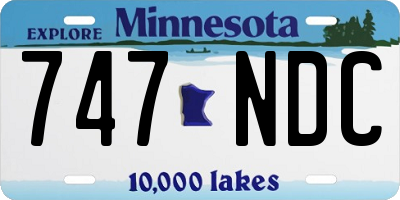 MN license plate 747NDC