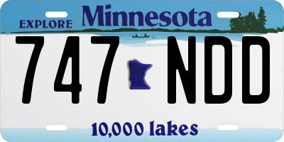 MN license plate 747NDD