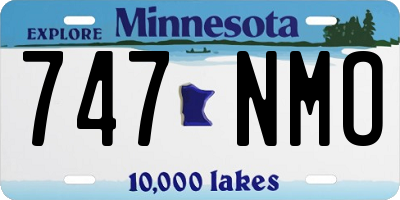MN license plate 747NMO
