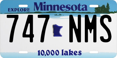 MN license plate 747NMS