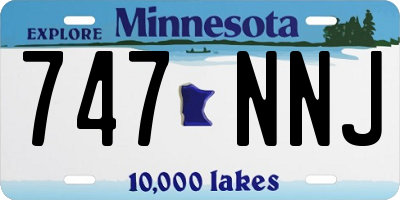 MN license plate 747NNJ