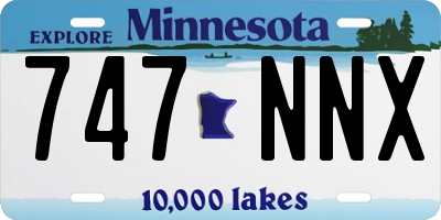MN license plate 747NNX