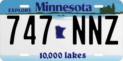MN license plate 747NNZ