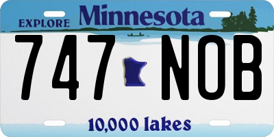MN license plate 747NOB