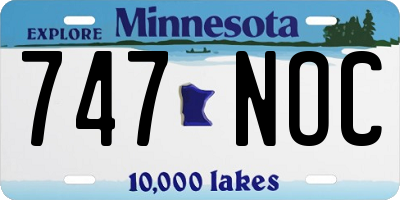 MN license plate 747NOC