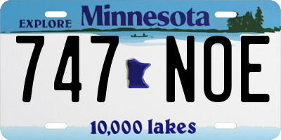 MN license plate 747NOE