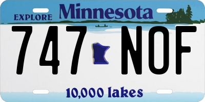 MN license plate 747NOF