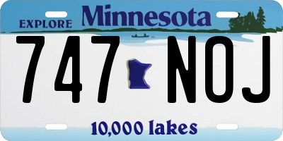 MN license plate 747NOJ