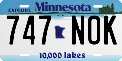 MN license plate 747NOK
