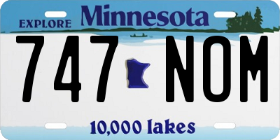 MN license plate 747NOM