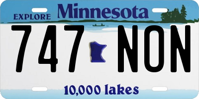 MN license plate 747NON