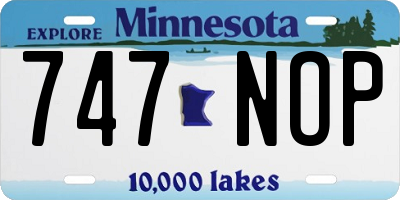MN license plate 747NOP