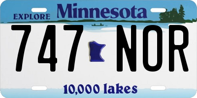 MN license plate 747NOR