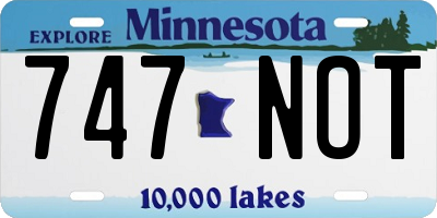 MN license plate 747NOT