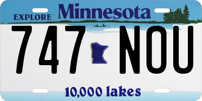 MN license plate 747NOU