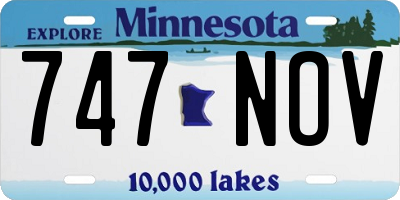 MN license plate 747NOV