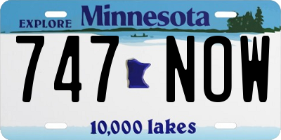 MN license plate 747NOW