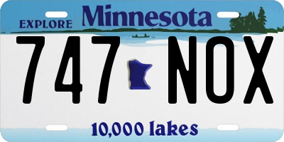 MN license plate 747NOX