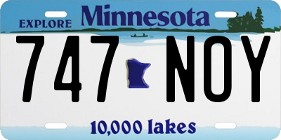 MN license plate 747NOY