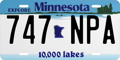 MN license plate 747NPA