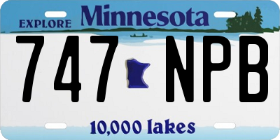 MN license plate 747NPB