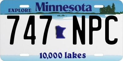 MN license plate 747NPC
