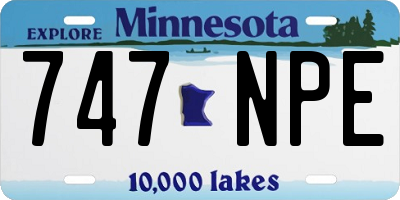 MN license plate 747NPE