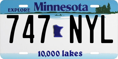 MN license plate 747NYL