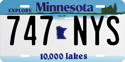 MN license plate 747NYS