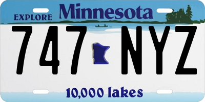 MN license plate 747NYZ