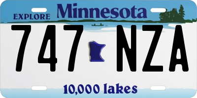MN license plate 747NZA