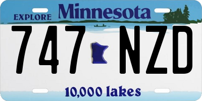 MN license plate 747NZD