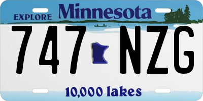 MN license plate 747NZG