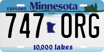 MN license plate 747ORG